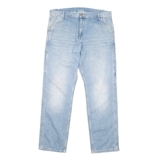 Mens Blue Carhartt Carpenter WIP Single Knee Pant Casual JeansW40 L32