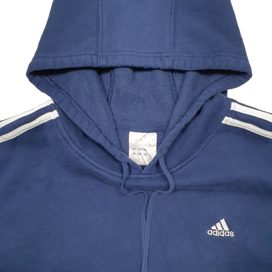 Mens Navy Adidas Three Stripe Hoodie Jumper