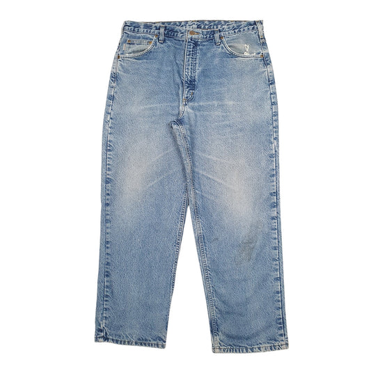 Mens Blue Carhartt B172 Lined Thermal Winter Casual JeansW38 L30