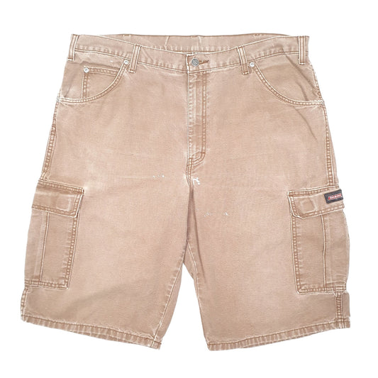 Mens Brown Dickies Cargo Carpenter Shorts