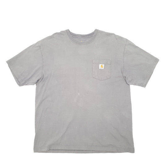 Mens Grey Carhartt Pocket Short Sleeve T Shirt