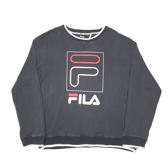 Mens Black Fila Crewneck Jumper