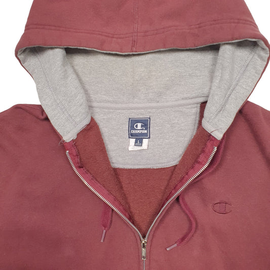 Mens Burgundy Champion Full Zip Jumper