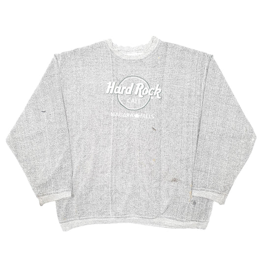 Mens Grey Hard Rock Cafe Vintage Canada Niagra Falls Crewneck Jumper