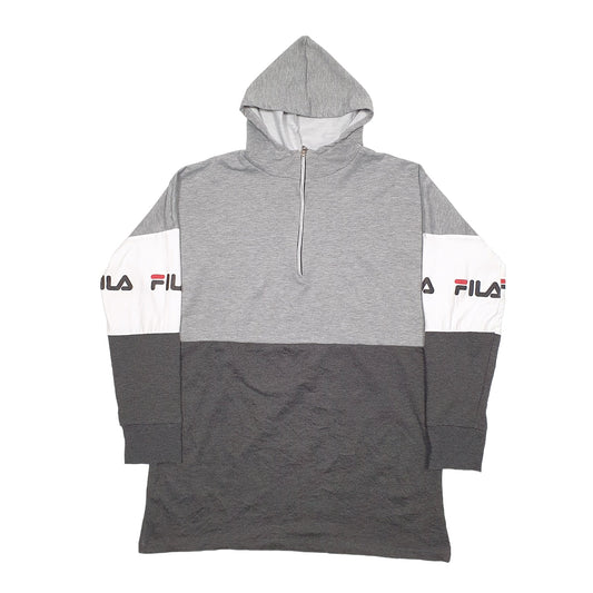 Womens Grey Fila Quarter Zip Jumper