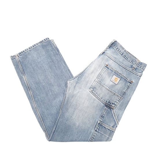 Mens Blue Carhartt Riveted Carpenter JeansW36 L32