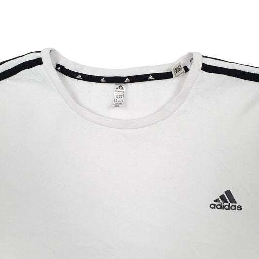 Mens White Adidas Crewneck Jumper