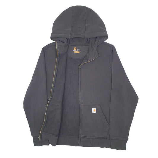 Womens Black Carhartt Thermal Hoodie Workwear Full Zip Jumper