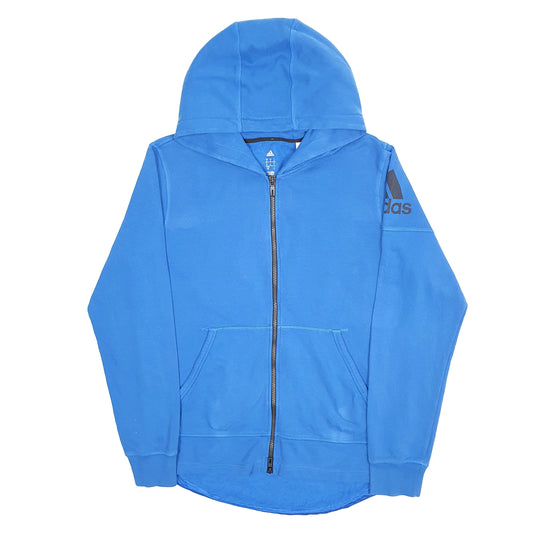 Mens Blue Adidas Hoodie Hoodie Jumper