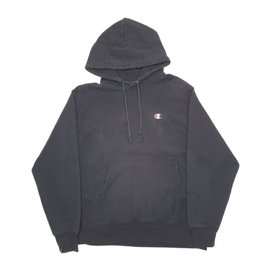Mens Black Champion Reverse Weave Hoodie Jumper