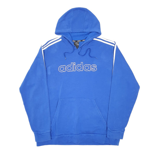 Mens Blue Adidas Hoodie Jumper