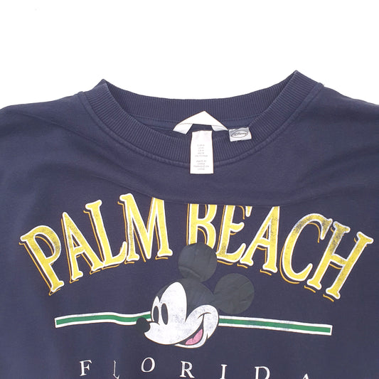 Womens Navy Disney Vintage Baggy Crop Top Crewneck Jumper