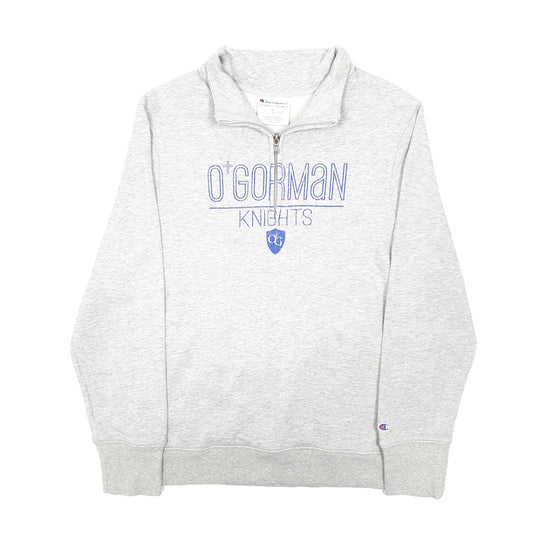 Womens Grey Champion O'Gorman Knights Basketball USA Quarter Zip Jumper