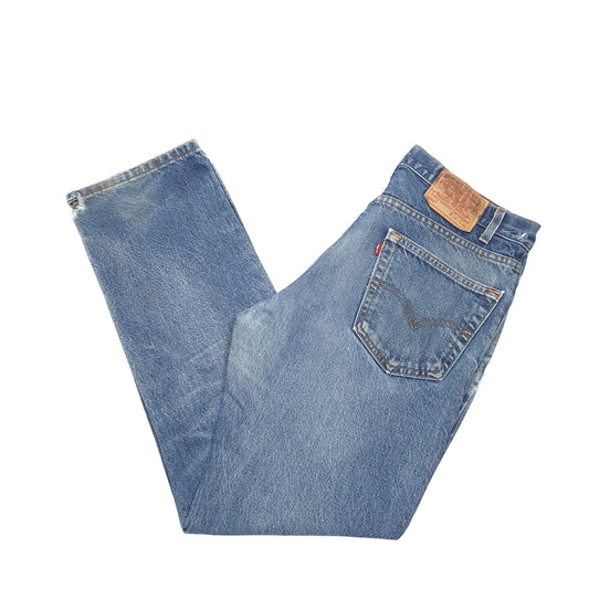 Mens Blue Levis Vintage Made In USA 90s 505 JeansW34 L30