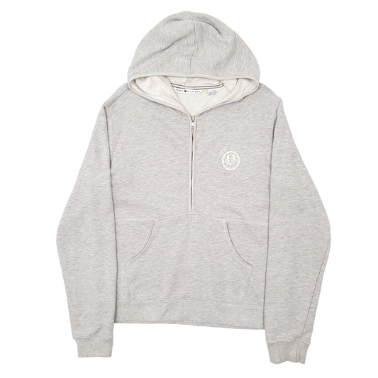 Mens Grey Tommy Hilfiger Half Zip Hoodie Jumper