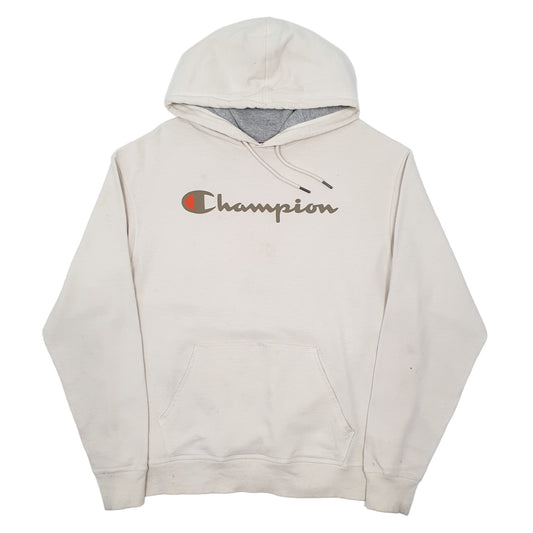 Mens Cream Champion Hoodie Jumper