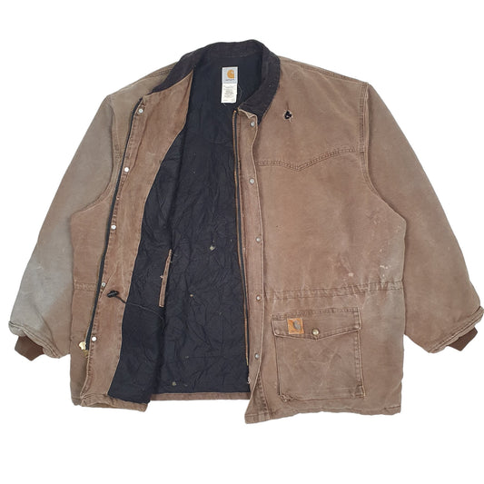 Mens Brown Carhartt C08 CHT Vintage 1999 Made in USA Chore Detroit Coat