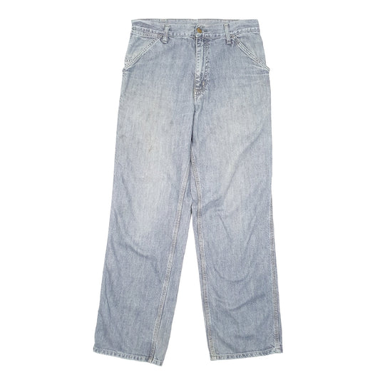Mens Blue Carhartt Single Knee Carpenter JeansW32 L32