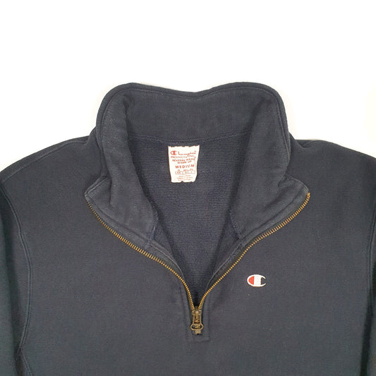 Mens Navy Champion Reverse Weave Quarter Zip Jumper