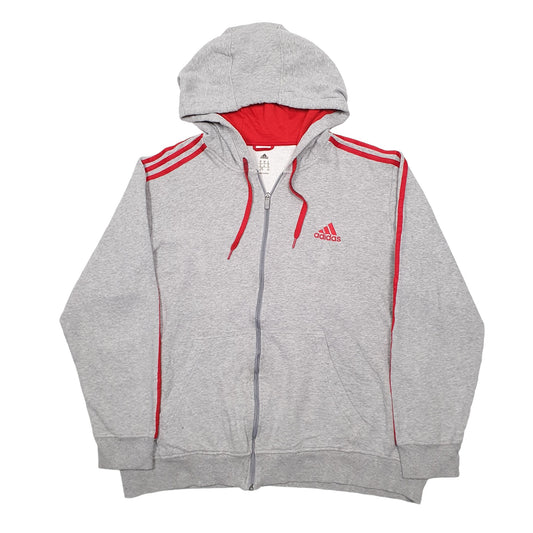 Mens Grey Adidas Full Zip Jumper