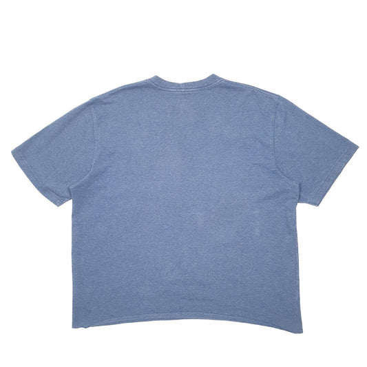 Mens Blue Carhartt Pocket Cut Off Short Sleeve T Shirt
