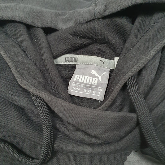 Womens Black Puma Hoodie Jumper