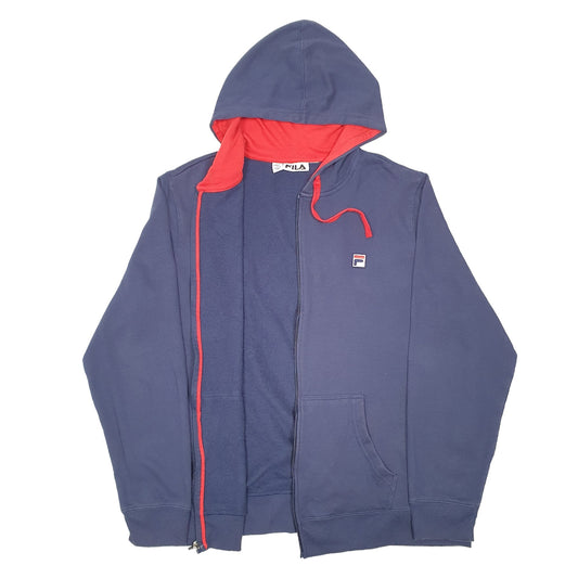 Mens Navy Fila Full Zip Jumper