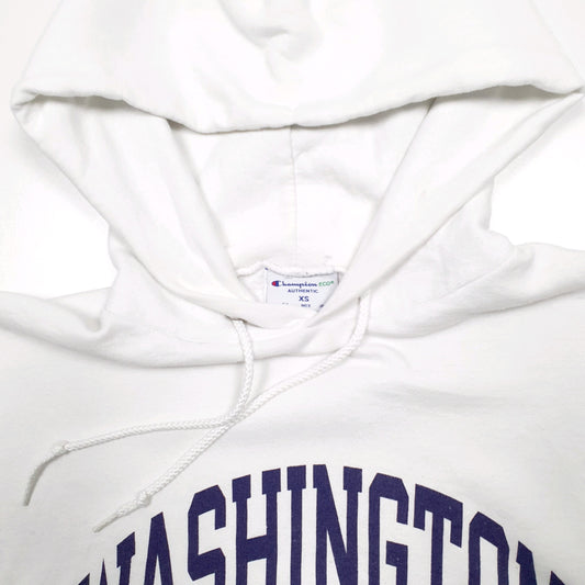 Mens White Champion Spellout USA College Hoodie Jumper