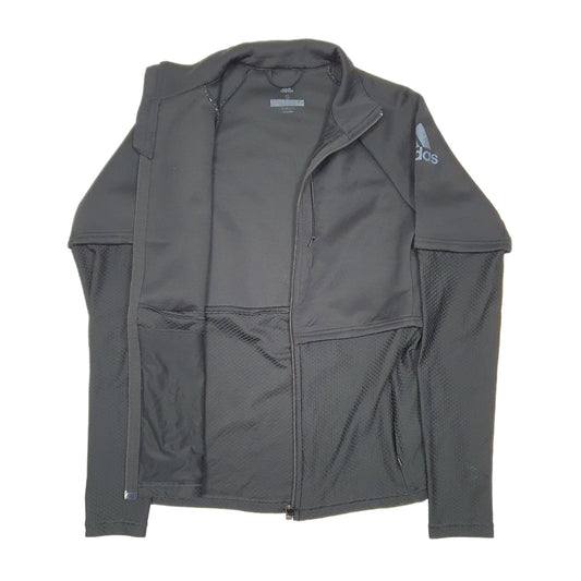 Womens Black Adidas Active Climalite Running Workout Full Zip Jumper