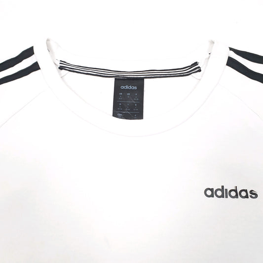 Womens White Adidas Crewneck Jumper
