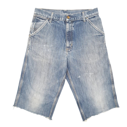 Mens Blue Carhartt Carpenter Cut Offs Denim Shorts