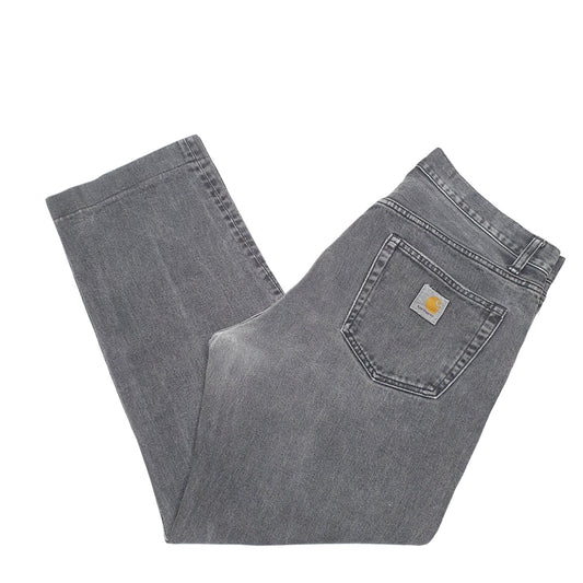 Mens Grey Carhartt Tapered WIP Pontiac Pant Casual JeansW36 L30