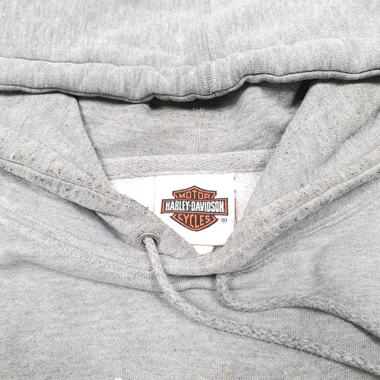 Mens Grey Harley Davidson Biker Motorcycles Skull Bahamas Hoodie Jumper