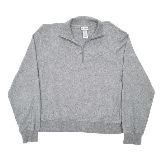 Womens Grey Champion Organics Quarter Zip Jumper