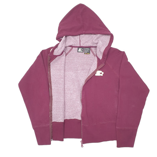 Womens Burgundy Starter Hoodie Full Zip Jumper