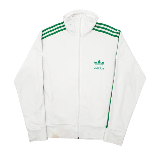 Mens White Adidas Originals Full Zip Jumper