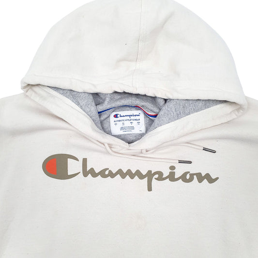 Mens Cream Champion Hoodie Jumper