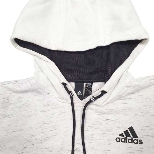 Mens White Adidas Hoodie Jumper