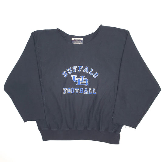 Mens Black Champion Vintage 1990s Reverse Weave USA College Football Crewneck Jumper