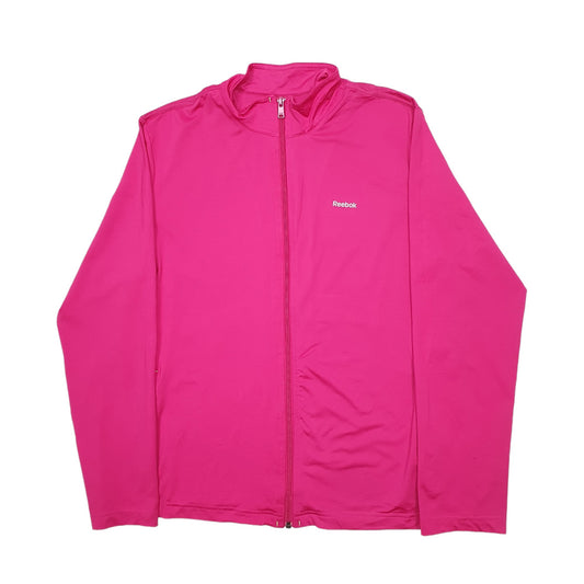 Womens Pink Reebok Active Running Sport Full Zip Jumper