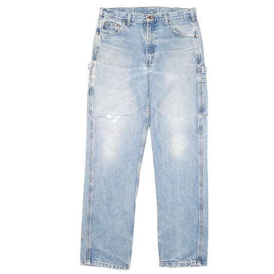 Mens Blue Carhartt Carpenter Relaxed B171 JeansW36 L34