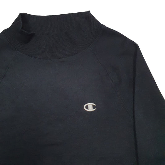 Womens Black Champion Crewneck Jumper