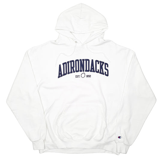 Mens White Champion Adirondacks Furniture Hoodie Jumper