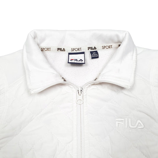 Womens White Fila Sport Quilted Coat
