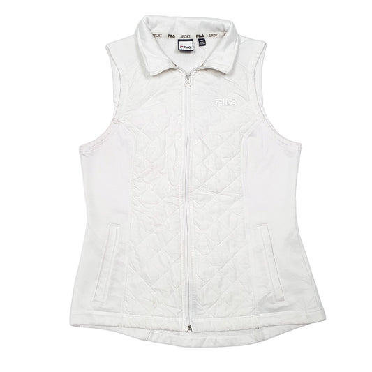 Womens White Fila Sport Quilted Coat