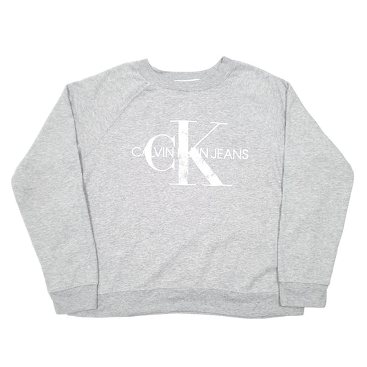 Womens Grey Calvin Klein Crewneck Jumper