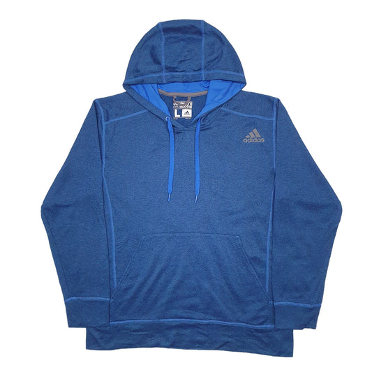 Mens Blue Adidas Climawarm Hoodie Jumper