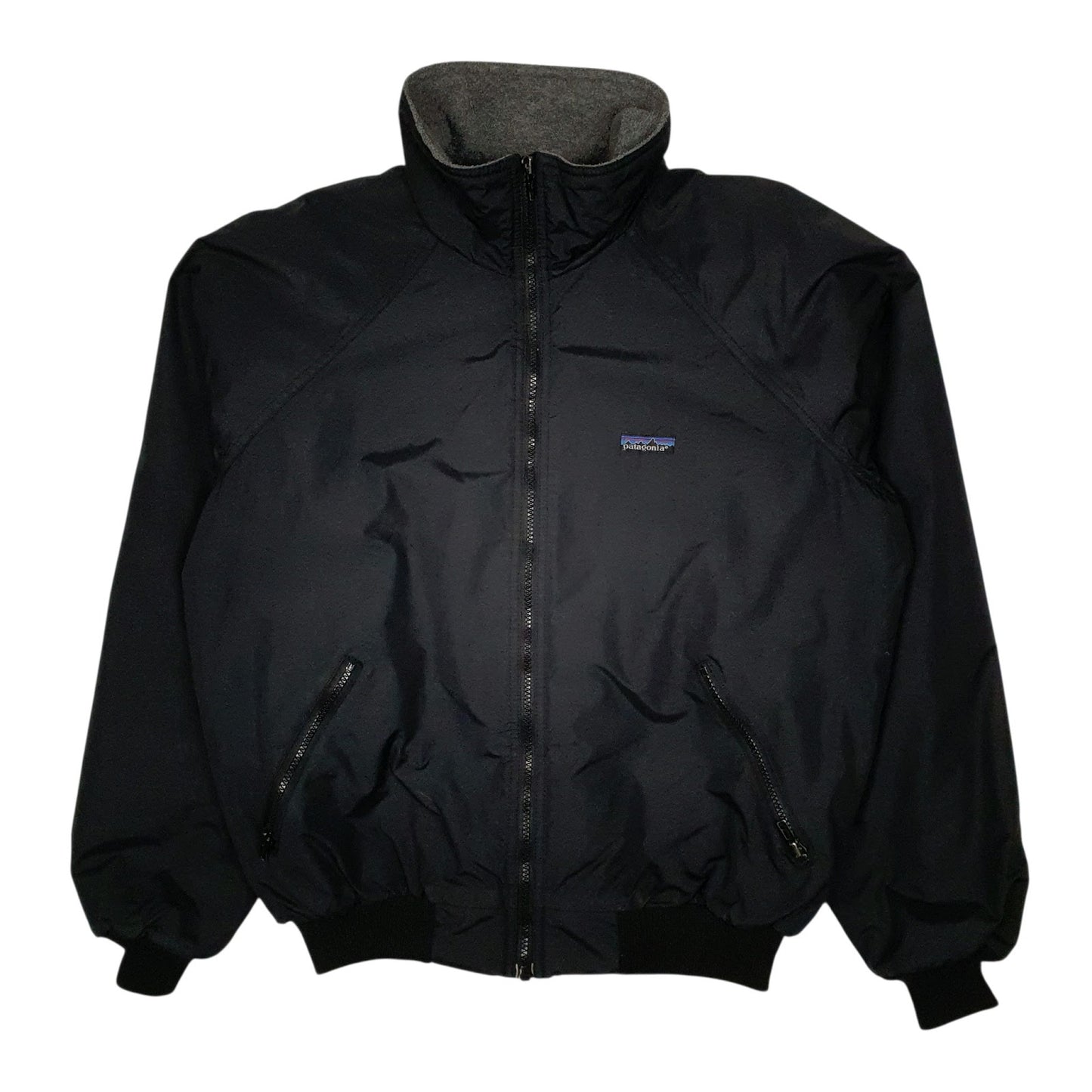 Mens Black Patagonia Shelled Synchilla Fleece Lined Vintage 80s 90s  Coat