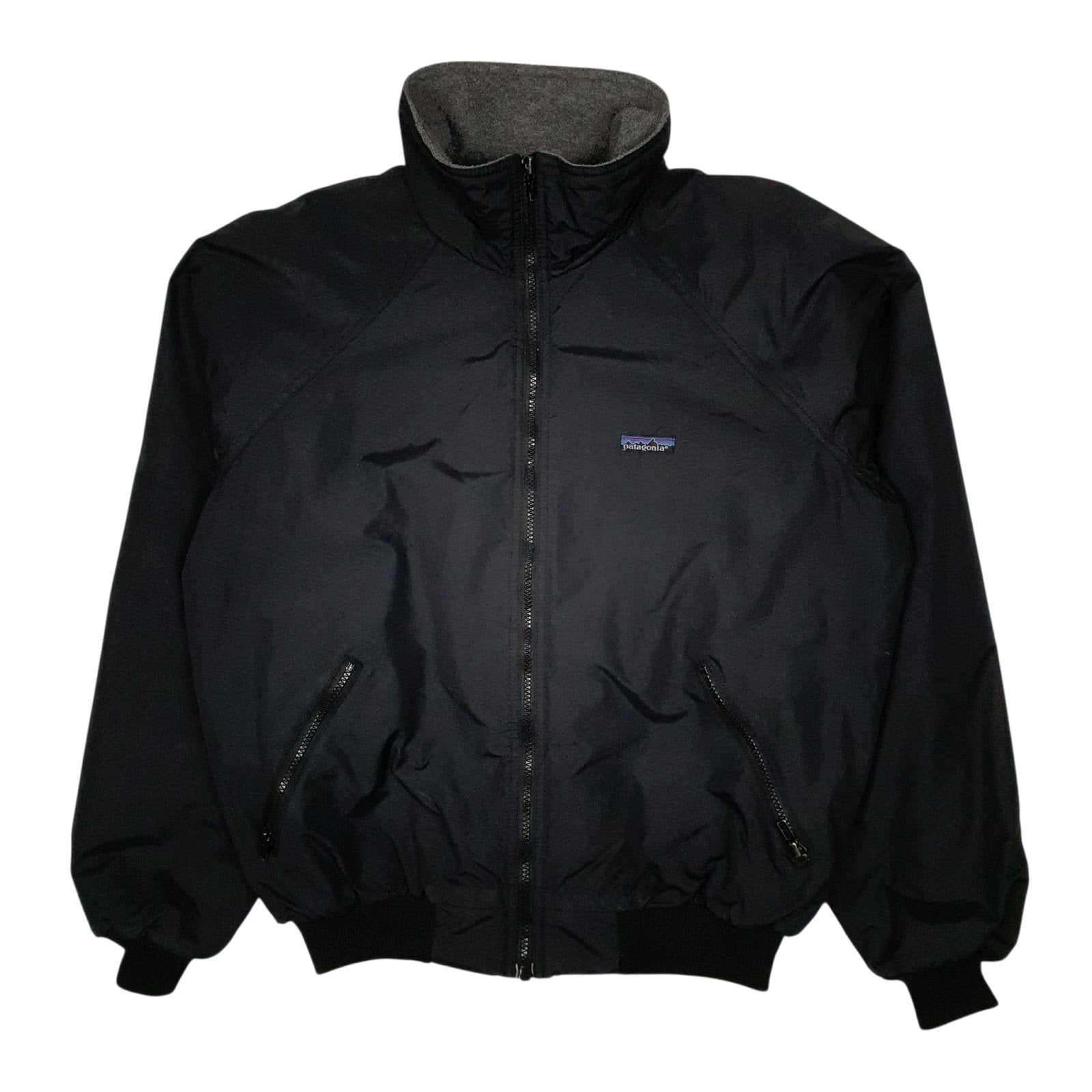 Mens Black Patagonia Shelled Synchilla Fleece Lined Vintage 80s 90s  Coat