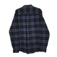 Mens Navy Eddie Bauer Thick Flannel Plaid Chamois  Shirt